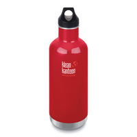 KLEAN KANTEEN CLASSIC INSULATED 32oz 946ml MINERAL RED BPA FREE Water Bottle 