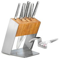 Global Knives Katana 7pc Knife Block Set & Mino Sharpener