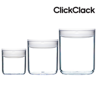 New CLICKCLACK 3 Piece Pantry Small Round Set Air Tight Containers 3pc