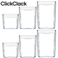 New CLICKCLACK 6 Piece Pantry Large Cube Box Set Air Tight Containers 6pc