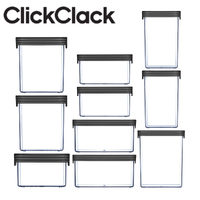 CLICKCLACK 10 Piece Basics Starter Pack Air Tight Containers 10pc Grey