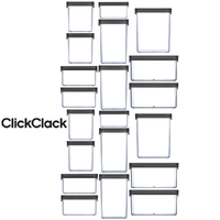 CLICKCLACK 20 Piece Basics Starter Pack Air Tight Containers 20pc Grey