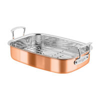 Chasseur Escoffier TryPly Roasting Pan Dish 35x26cm w/ Rack Copper Stainless