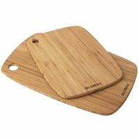 New Global 2pc Tri-ply Bamboo Utility Board Set Kitchen Chopping 2 Piece