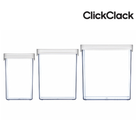 New CLICKCLACK 3 Piece Basic Large Box Set Air Tight Containers 3pc
