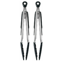 New OXO Good Grips Kitchen Tongs with Silicone Head 9" / 23cm Soft Grip , 2 Pack