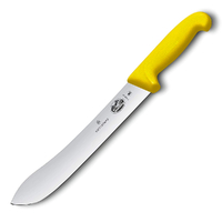 Victorinox Yellow Fibrox 10" / 25cm Wide Tip Bullnose Butcher Knife 5.7408.25