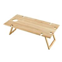 STANLEY ROGERS Folding Rectangle Travel Picnic Timber Table 75x38x25cm Wine