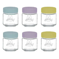 Kilner Kids 6 Piece Glass Jar Canister Baby Food Storage w/ Lid 6pc - 110ml