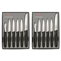 New Victorinox 12 Piece Paring Stainless Steel Knife Set 12pc Knives Black