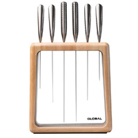 New Global Hashira 7pc Maple Knife Block Set Knives 7 Piece Japanese