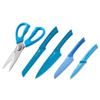 BLUE SCANPAN Spectrum Set of 5 Cooks Bread Santoku Utility Shears BLUE **BNIP**