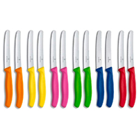Victorinox Steak & Tomato 11cm Knife Pistol Grip Set x 12 Knives - Colourful