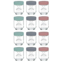 Kilner Kids 12 Piece Glass Jar Canister Baby Food Storage w/ Lid 12pc - 190ml