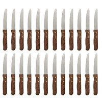 Athena Jumbo Steak 22.3cm Knife Set x 24 Knives - Wood Handle