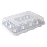 Nordic Ware Naturals 12 Cup Muffin Pan With High Domed Lid 34 x 25 x 8cm