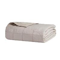 Bambury Linen Quilted Coverlet 260cm x 240cm Pebble - Queen / King