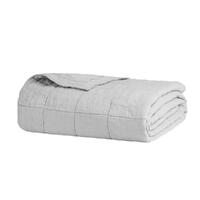Bambury Linen Quilted Coverlet 260cm x 240cm Silver Grey - Queen / King