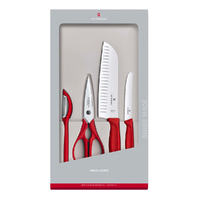 Victorinox 4pc Kitchen Classic Knife Set Gift Boxed 4 Piece - Red
