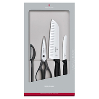 Victorinox 4pc Kitchen Classic Knife Set Gift Boxed 4 Piece - Black