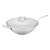 Scanpan Impact 32cm Stainless Steel Wok With Lid