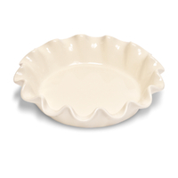 Emile Henry Ceramic Ruffled Pie Dish - Clay