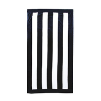 Bambury Classic Stripe Velour Beach Towel , Navy 95 x 175cm