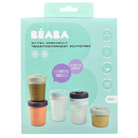 Beaba 8 Piece Toddler Stackable Clip Food Storage Jars - 150ml & 250ml