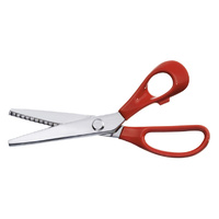 VICTORINOX PINKING SHEARS NICKEL PLATED BLADES RED PLASTIC HANDLE 21CM 8.1007.21