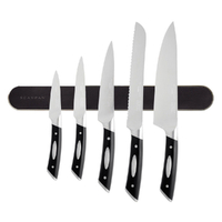New Scanpan Classic Magnetic Rack 6pc Cutlery Knife Set Wall Mounted 6 Piece 