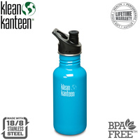 KLEAN KANTEEN Original 18oz 532ml Channel Ocean Blue BPA Free Water Bottle  