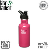 KLEAN KANTEEN Original 18oz 532ml Pink Anenome BPA Free Water Bottle  