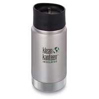 NEW KLEAN KANTEEN INSULATED WIDE 12oz 355ml Brushed STAINLESS BPA FREE SAVE !