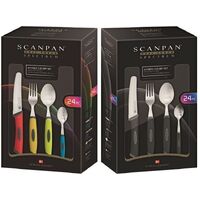 Scanpan 24pc Spectrum Soft Touch Cutlery Set 24 Piece - Select Grey or Colour