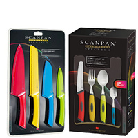 SCANPAN SPECTRUM SOFT TOUCH CUTLERY 16 PIECE 16PC COLOUR + 4PC KNIFE SET