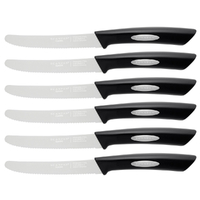 6 x SCANPAN Steak Knives Knife BLACK Round Tip 18025 CLASSIC 6pc