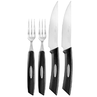 New 4pc SCANPAN TEXAS Steak Knife and Fork 4 Piece Set 18049
