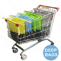 New KARLSTERT Sort & Carry DEEP Trolley Bags Set of 4 Reusable Shopping 14211