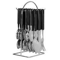 AVANTI BLACK 24 Piece Stainless Steel 24pc Hanging Cutlery Set