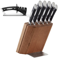 Scanpan Classic Oak 7pc Knife Block Set 18185 & Sharpener