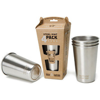 KLEAN KANTEEN 16oz 473ml Stainless Steel Pint Cup 4 Pack Stackable Dishwasher Safe BPA Free 