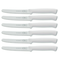 F DICK FDICK x 6 Micro Serrated Utility Steak Knives Knife Tomato WHITE 11cm