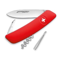 New SWIZA Folding Pocket Knife Anti Slip Grip Swiss Army 6 Features RED