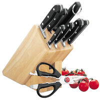 New MUNDIAL BONZA 9pc Knife Block Set 9 Piece High Carbon Stainless Steel
