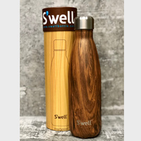 New SWELL S'WELL INSULATED 500ml TEAKWOOD Stainless Steel Bottle Tea Coffee Water Soup