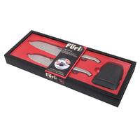 Furi Pro 3 Piece East West Santoku 3pc Santoku Knife & Sharpener Set