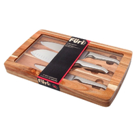 New Furi Pro 3 Piece Acacia 3pc Knife - Cook 20cm, Santoku 17cm, Utility 15cm -