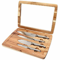 Furi Pro 4 Piece Acacia 4pc Knife Set - Cook , Santoku , Paring , Utility 