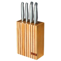 Furi Pro Wood 5pc Knife Block Set - 5 Piece Japanese Stainless Steel