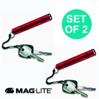 NEW MAGLITE RED 2 X SOLITAIRE FLASHLIGHT MADE IN USA